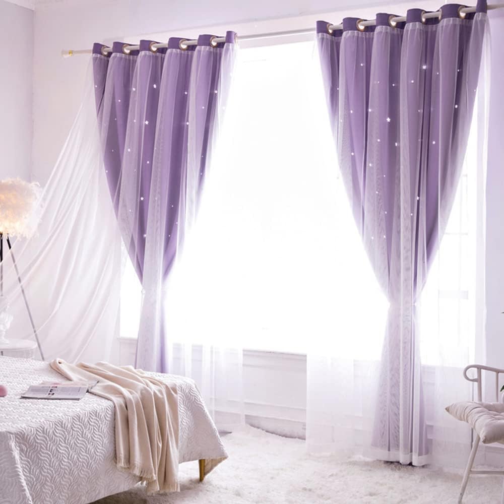 Tenda Per Porta Viola Con Farfalle E Fiori - Pannello In Velluto 86x203 Cm - Per Privacy, Armadio, Camera Da Letto, Lavabile - 3