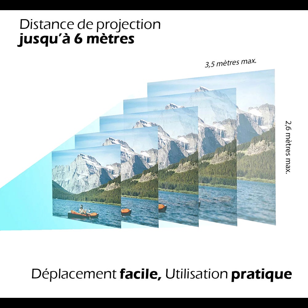 Vidéoprojecteur full HD 1080p Connecté Wifi avec haut-parleurs stéréo intégrés – 6000 Lumens - 4