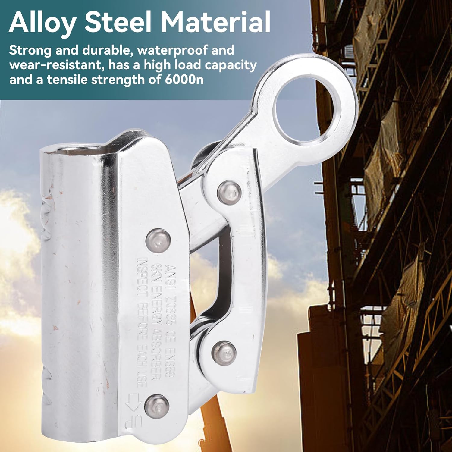 Dispositif d'arrêt de descente auto-freinant, outil de prévention des chutes d'escalade autobloquant 6KN, coulisseau de corde fermé de 16 mm - 8