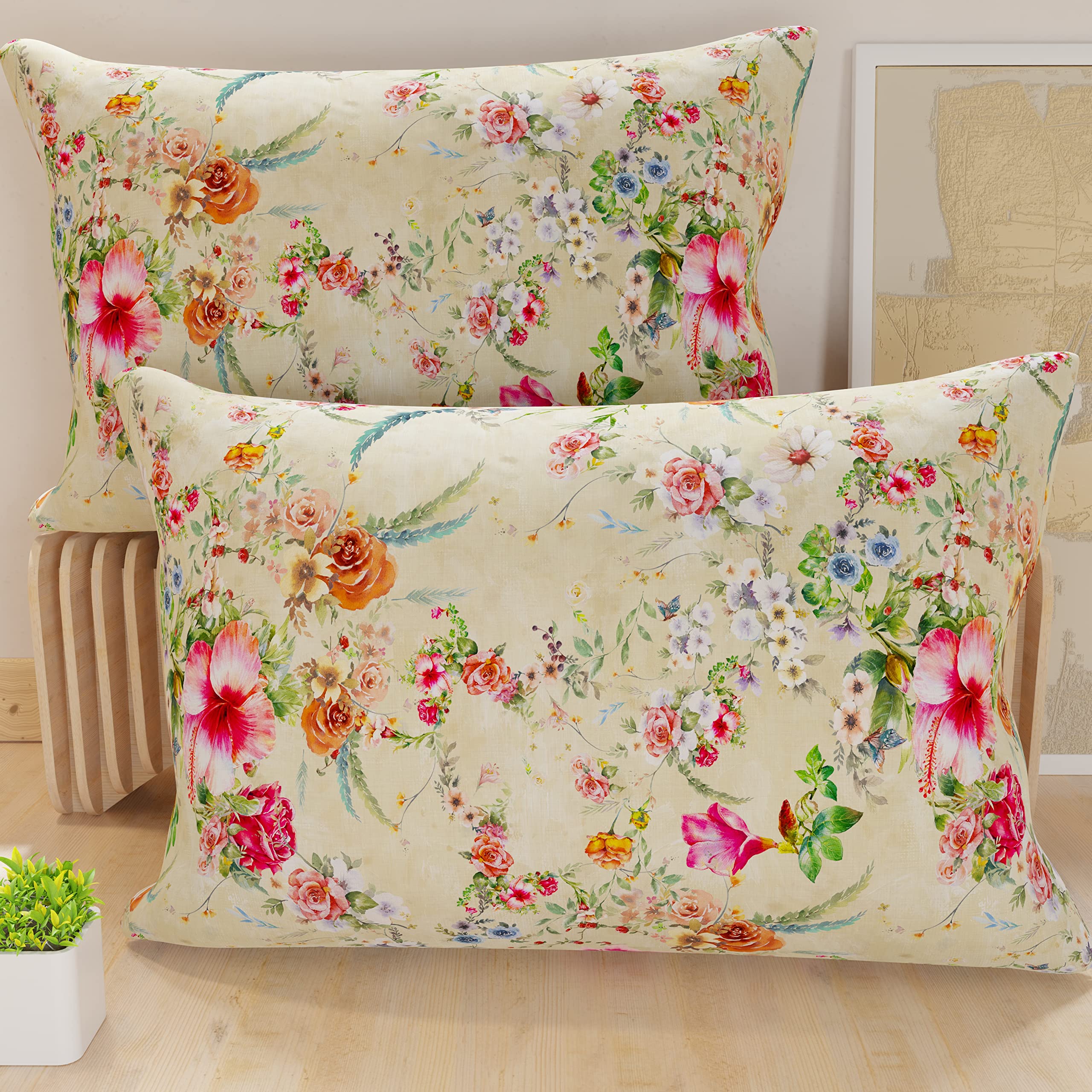 Sleepdown Set Di 2 Federe In Cotone Rasatello 300 Fili, Anallergiche E Morbide, 50x75 Cm (Blu Navy)