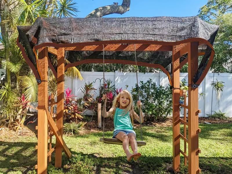 Filet d’ombrage extérieur 3×4 m,tissu 50% ombrage,protection UV pour pergola,terrasse,serre,poulailler et plantes,résistant et facile à installer - 6