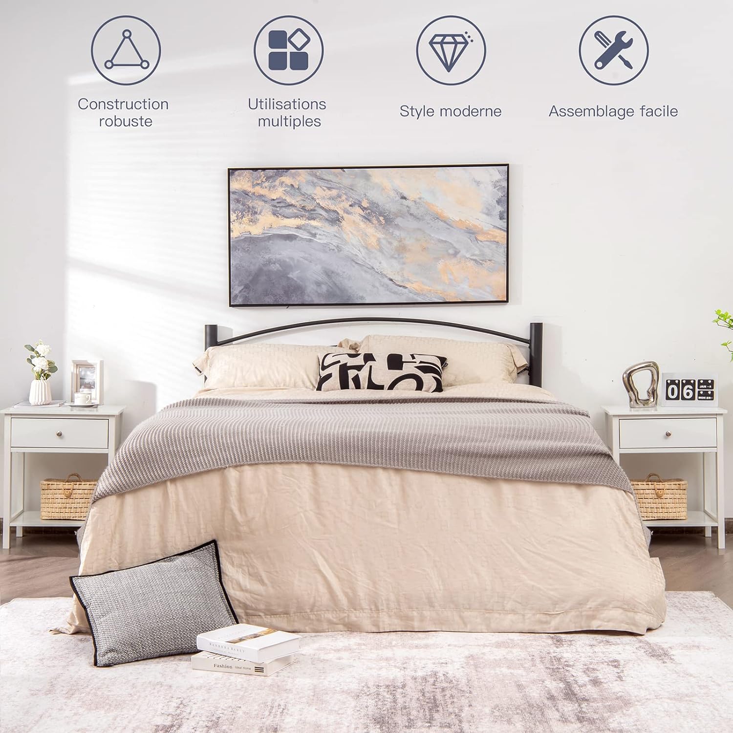 Comodino con Cassetto, Tavolino in Legno con 2 Livelli, Cassettiera da Letto Multifunzionale per Salone Camera da Letto Corridoio, 48 x 40 x 5 - 5