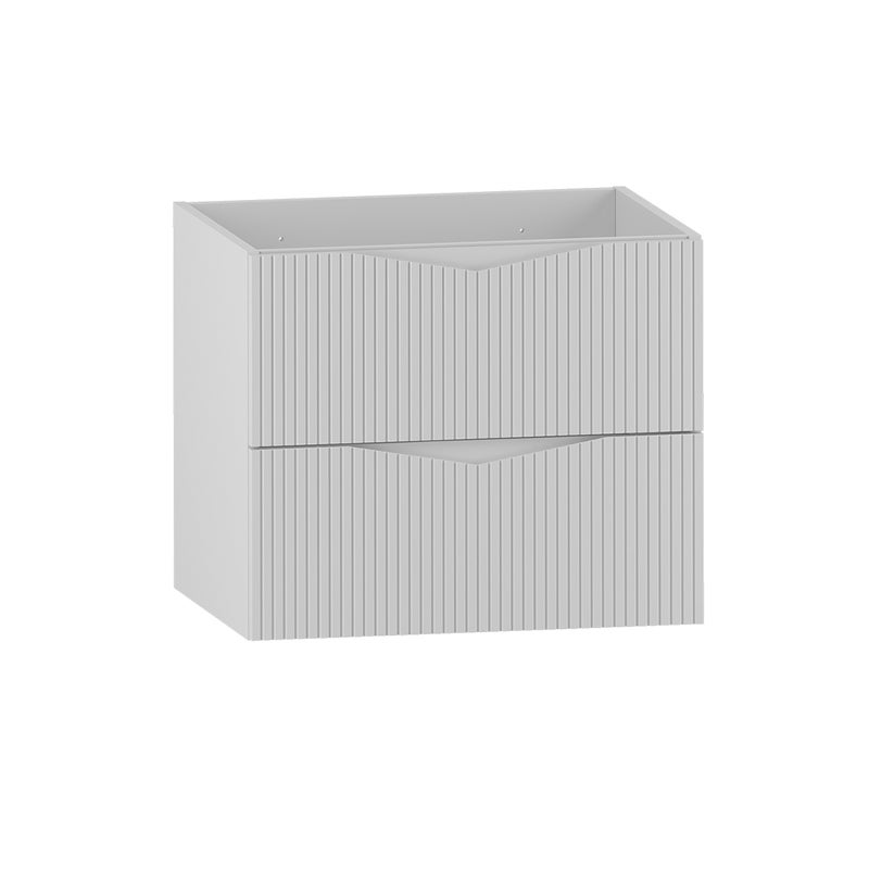 Szafka łazienkowa CLEO 60 cm biała wisząca 2 szuflady ryflowane fronty MDF