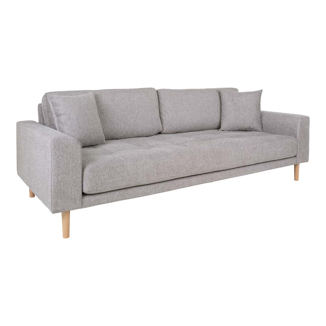 Lido sofa 3 osób z 2 poduszkami jasnoszary.