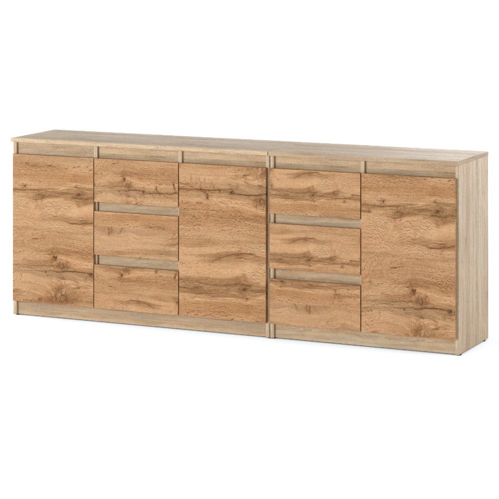 Komoda nowoczesna 200cm 6 szuflad sypialnia salon młodzieżowa sonoma wotan