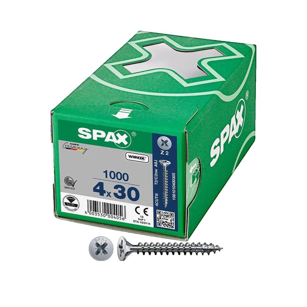 Wkręty uniwersalne Spax Wirox łeb stożkowy Pozidriv 4,0 mm x 30 mm 1000 szt