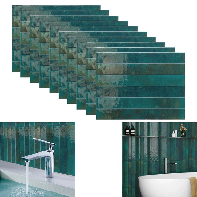Mosaïque Crédence Cuisine Salle De Bain MOSANI Verre 3D Bleu Gris 30x30cm