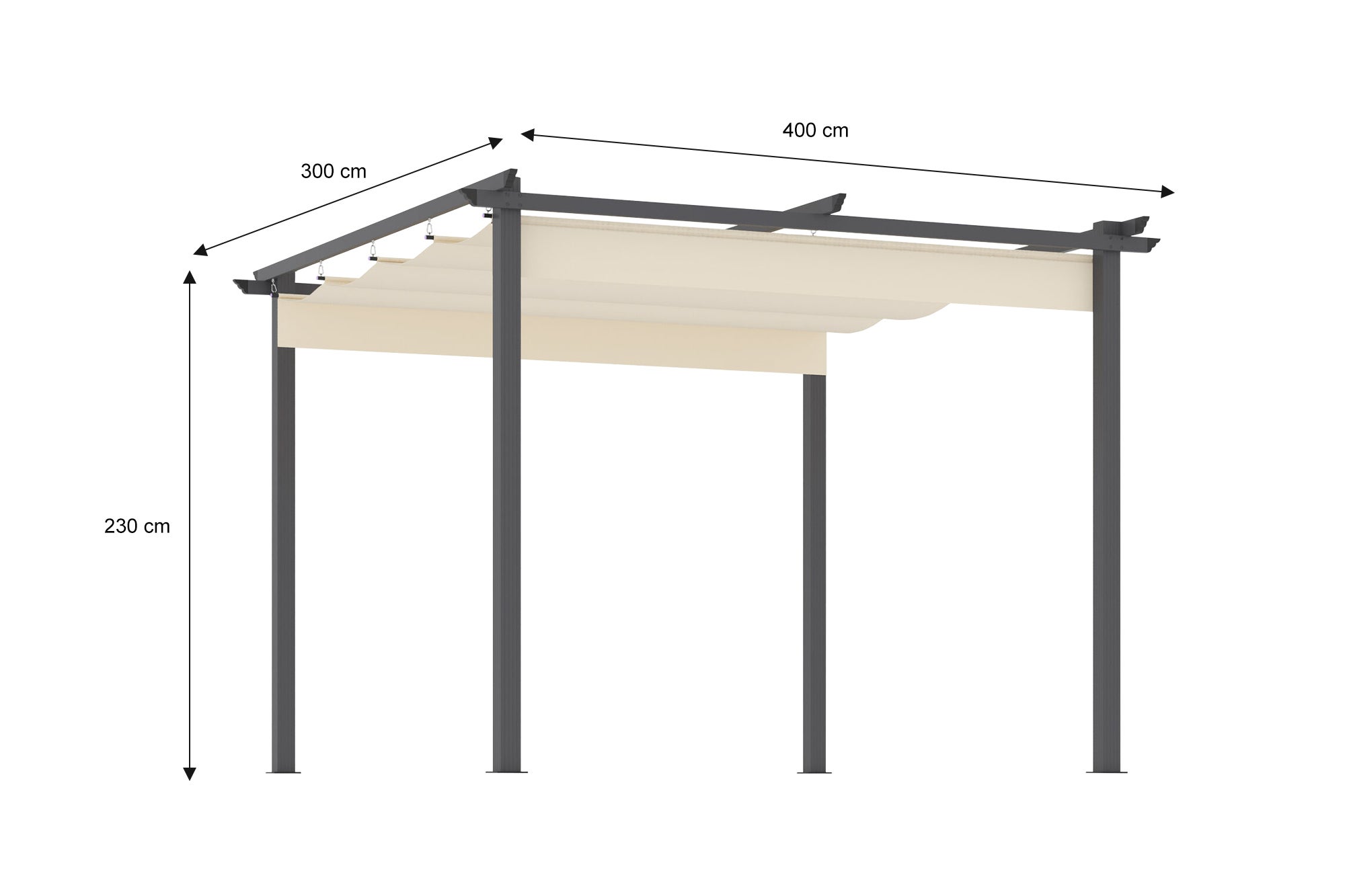 Gazebo pergola da giardino 3x4 mod. Havana - 3