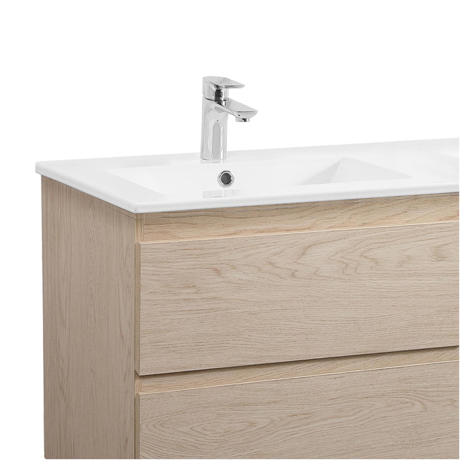 Meuble double vasque SORRENTO suspendu avec plan céramique 120cm - 4