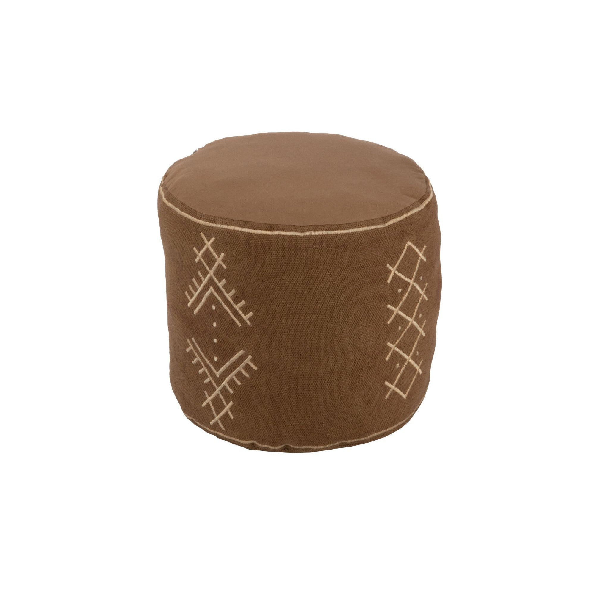 Pouf rond aux motifs brodés en coton - BERBERE | Leroy Merlin