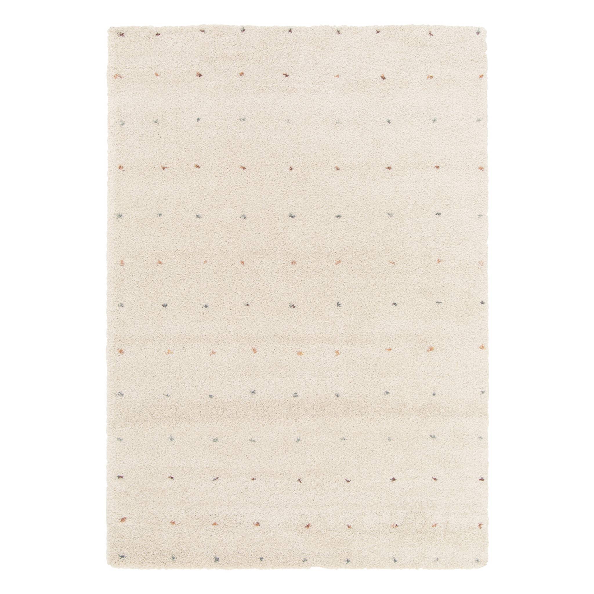 Tapis enfant à petits pois 80x150cm tapis intérieur crème et multicolore. poils longs shaggy HAZEL - 2