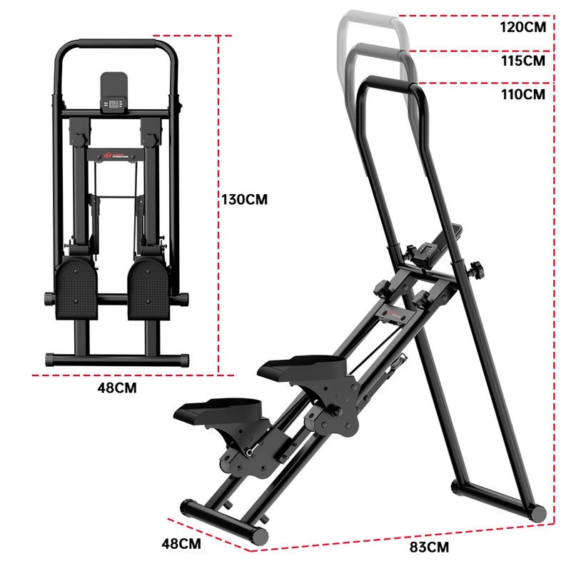 Stepper de escada vertical com tela LCD,RATTANTREE guiador ajustável e pedais antiderrapantes,stepper de escada de profissional,capacidade 150 kg - 9
