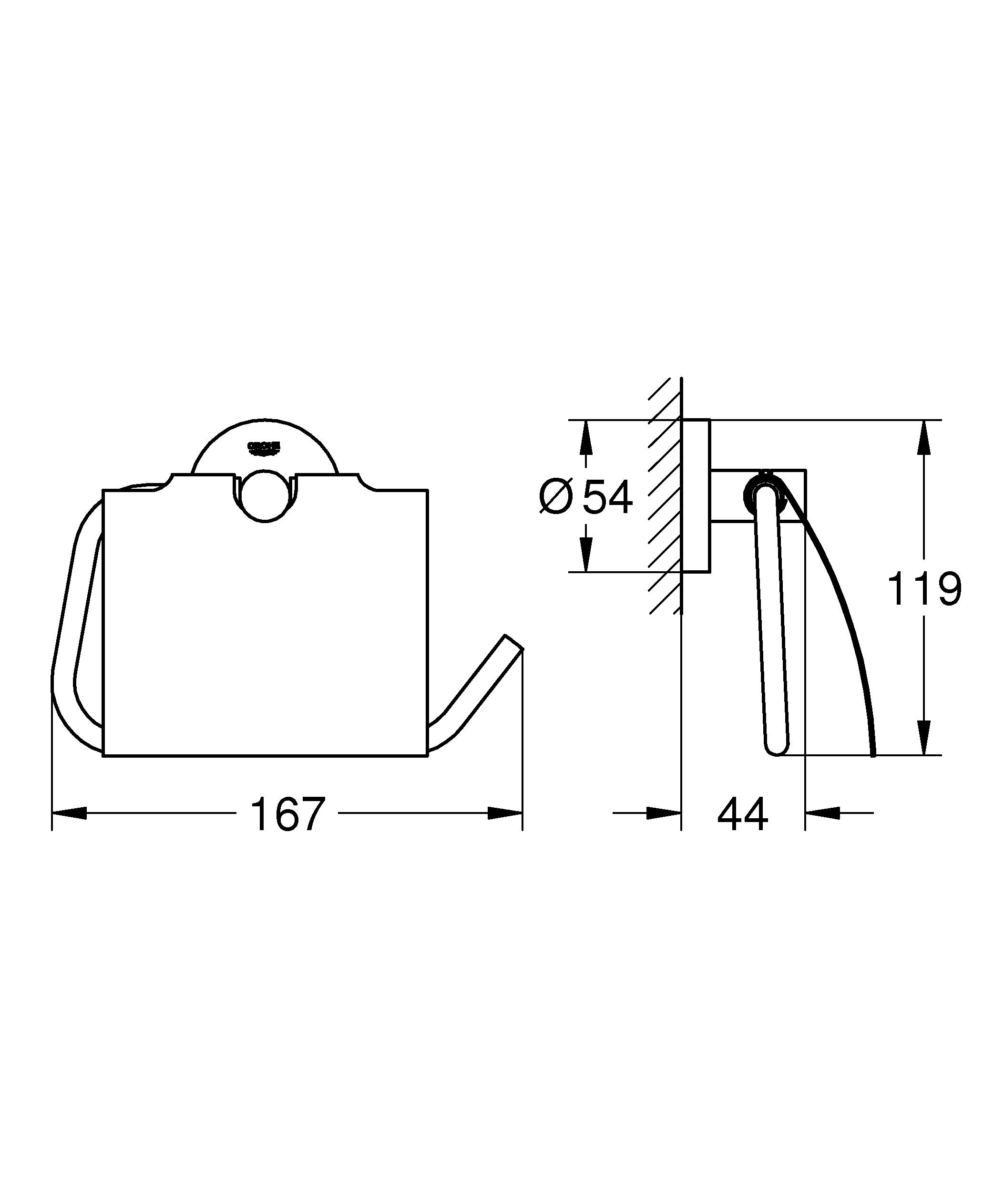 Dérouleur de papier toilettes ESSENTIALS GROHE 40367001 chrome - 5