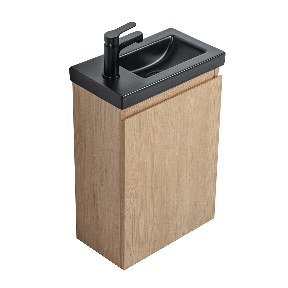 Lave-main Prémonté Bois 40Cm + Vasque céramique Noire BILY - 3