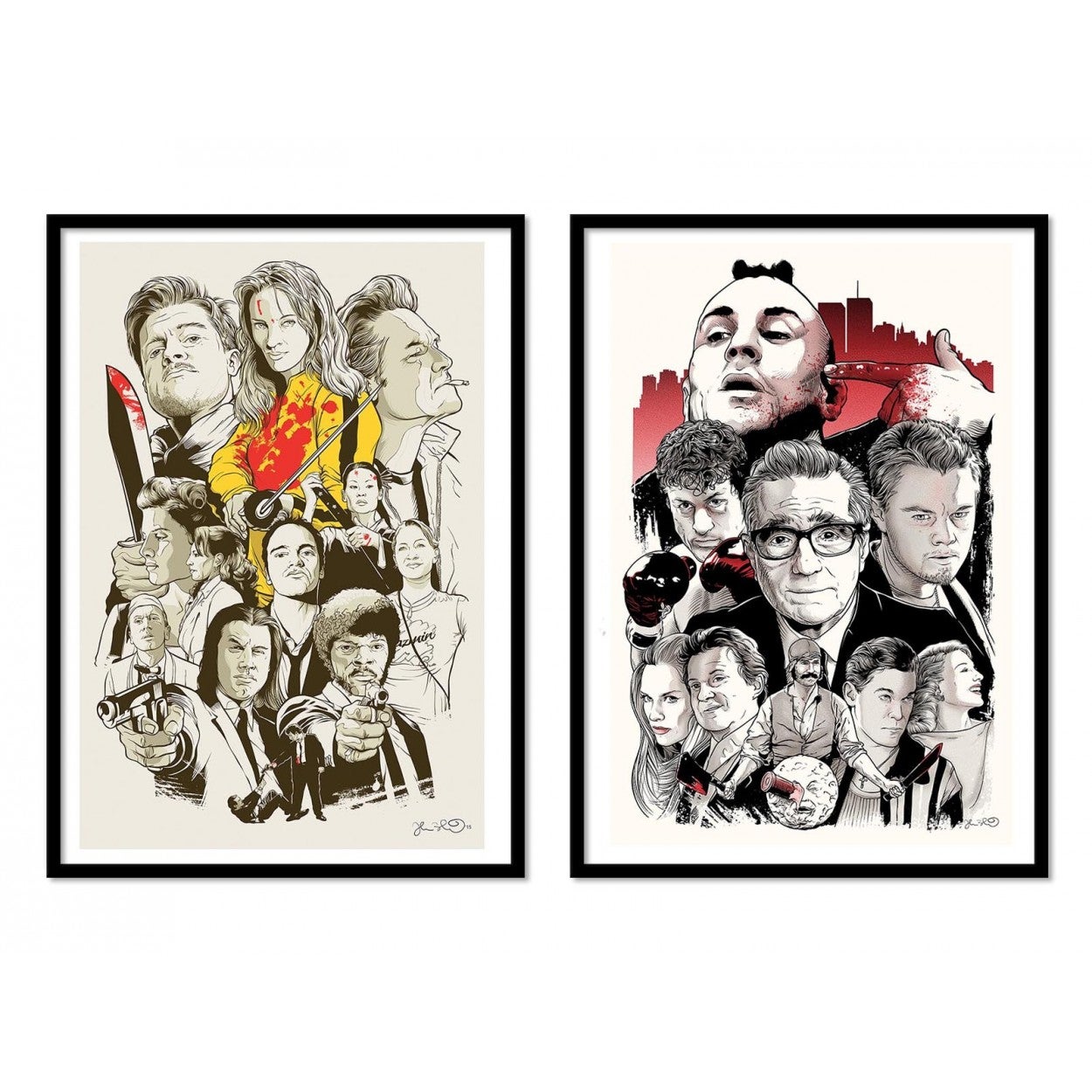 2 Art-Posters 30 x 40 cm - Tarantino et Scorsese - Joshua Budich - 30 x 40 cm - 2