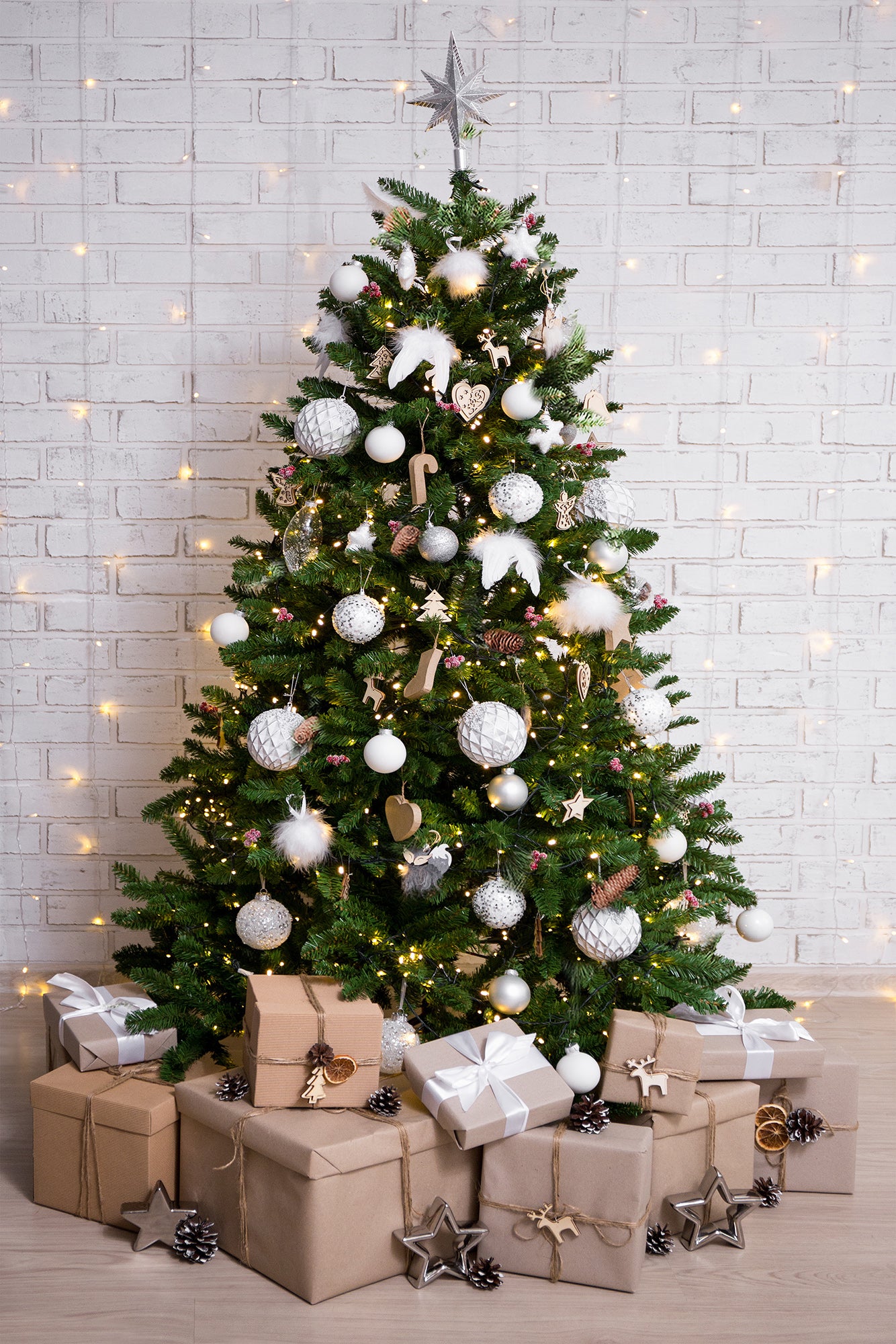 Sapin de Noël 210 cm Vienna, Pin artificiel, Arbre à effet réel, Sapin de Noël, 139x139 h210 cm