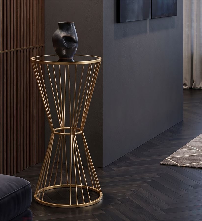 Table d'appoint rond en métal avec plateau miroir Super | Leroy Merlin