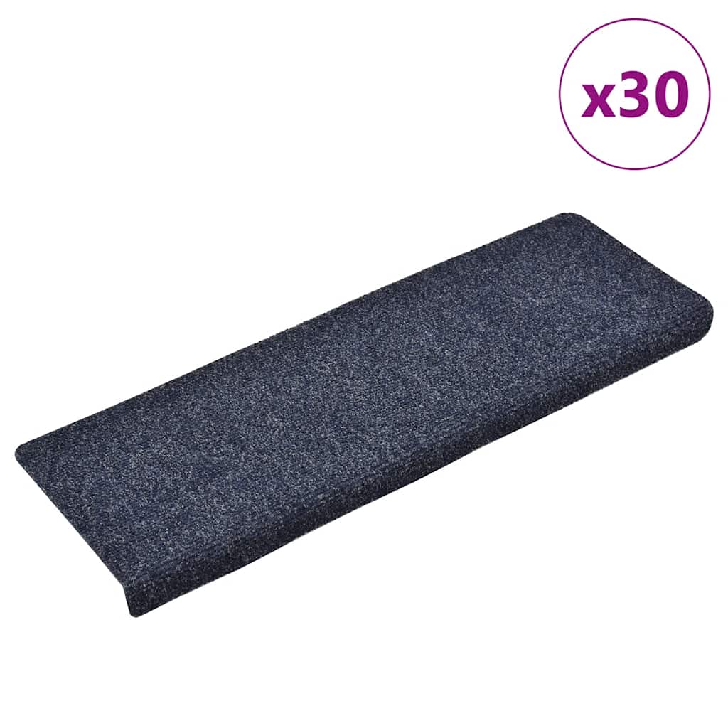 Tapis d'escalier autocollant 30 pcs | Paillasson d'escalier | Tapis de marche bleu 65x21x4 cm CFW429198 - 2