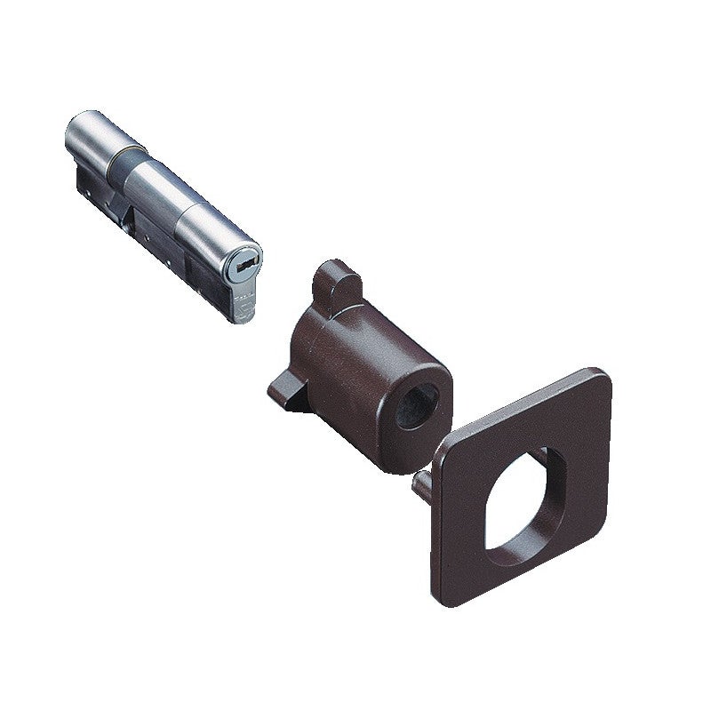 Serrure 3 points profil européen vertical tirage C7 V5 marron gauche VACHETTE 16571000 - 2