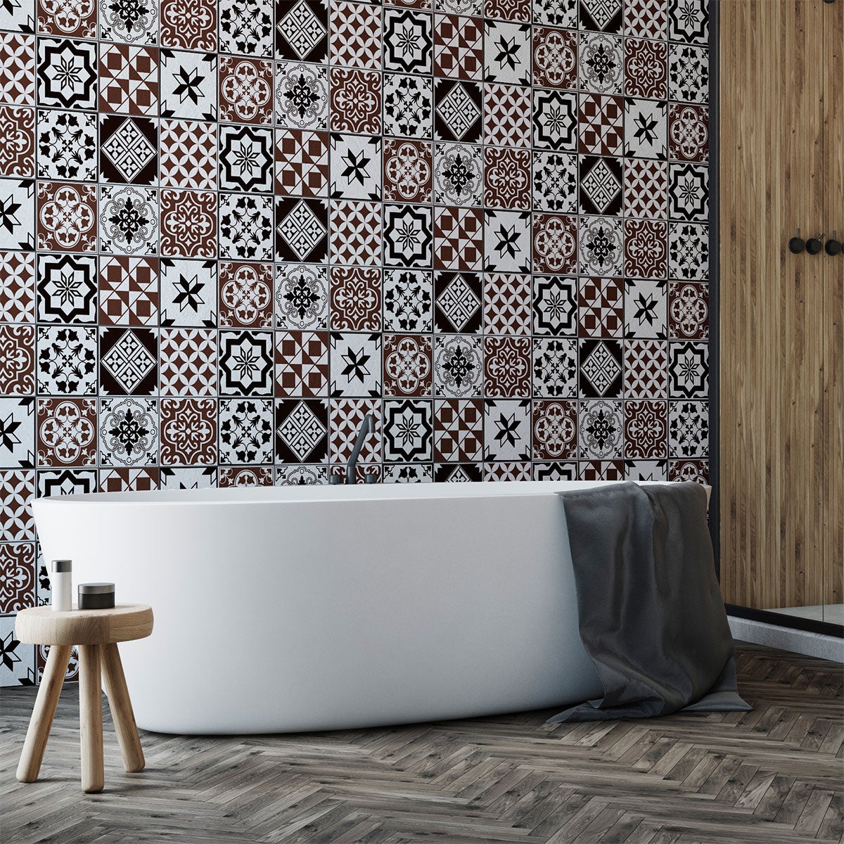 Sticker Mural Carrelage Adhésif Cuisine Salle De Bain - 60 STICKERS Carrelages Azulejos Theo 60stickers10x10cm 86801348