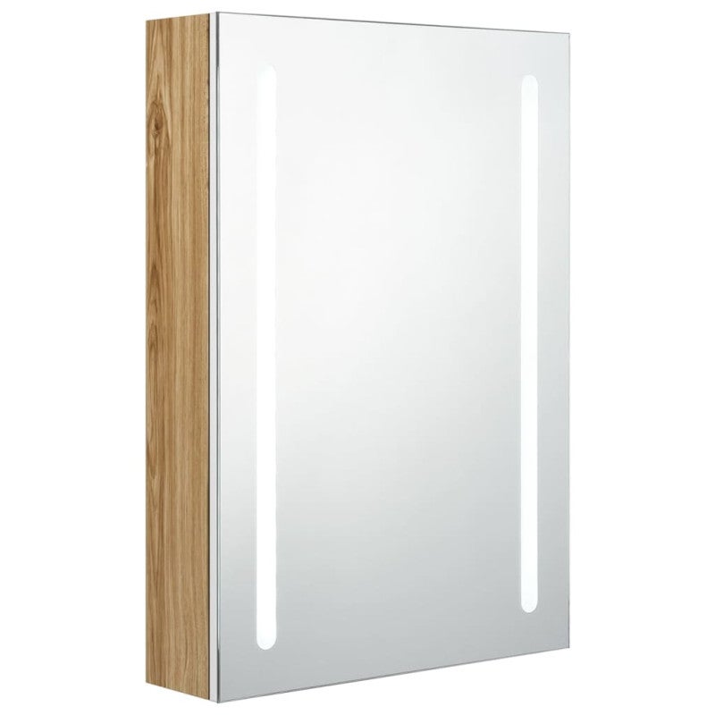 vidaXL Armario de baño con espejo y LED blanco y roble 50x13x70 cm - 2