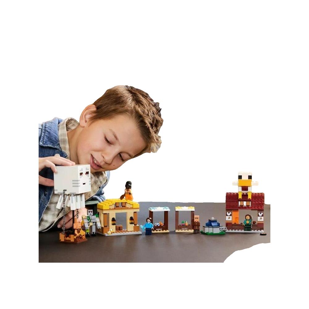 Zestaw Konstrukcyjny LEGO Minecraft Balon Ghast Atak na Wioskę z Postaciami - 3