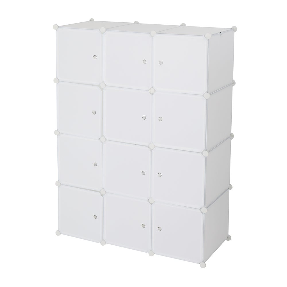 12 Cube Organisateur, Étagères de Rangement en Plastique Empilables, Étagères Modulaires avec Tige de Suspension, 105 x 45 x 140 cm - 6