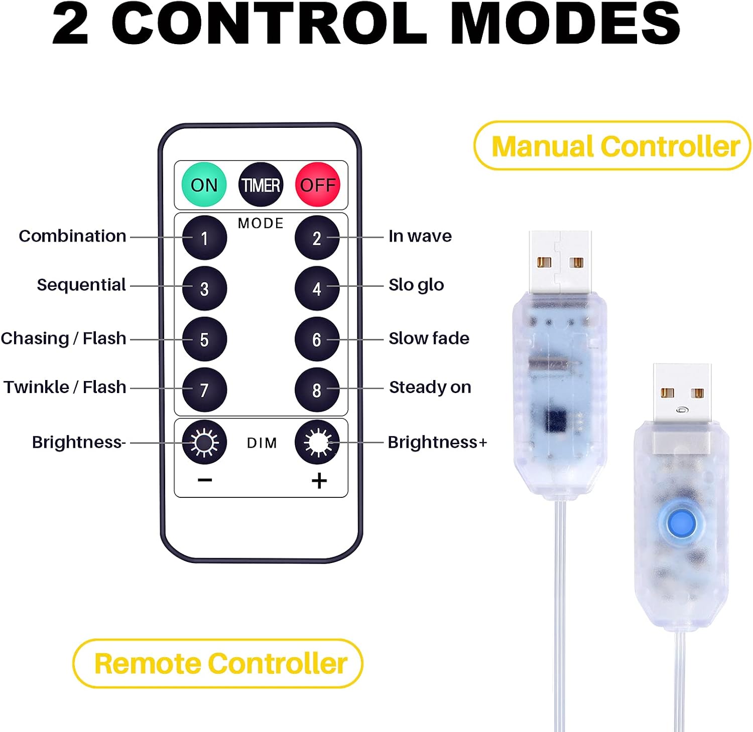 Rideau lumineux 3x3m chaîne lumineuse LED Rideau chaîne lumineuse LED avec 8 modes, 300LEDs, décoration étanche IP44 (blanc chaud) - 3