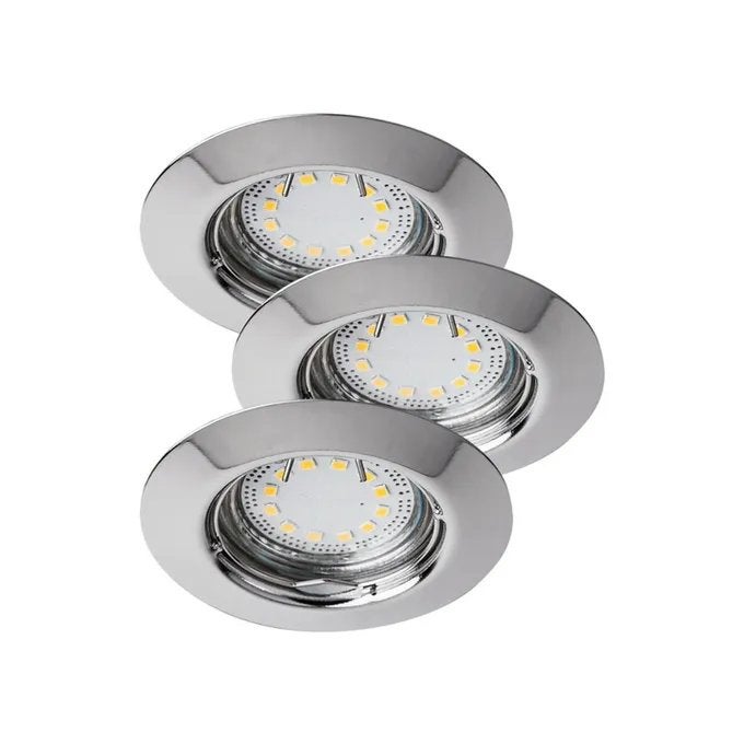 Led Ring Set GU10 3W LED Ring Set of 3 pcs Chrome Round | Leroy Merlin