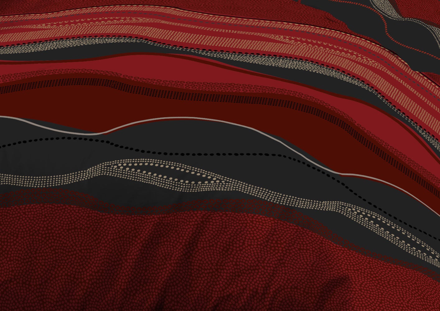 Housse de couette 240x260 + 2 taies - Microfibre - Baltic rouge - 3