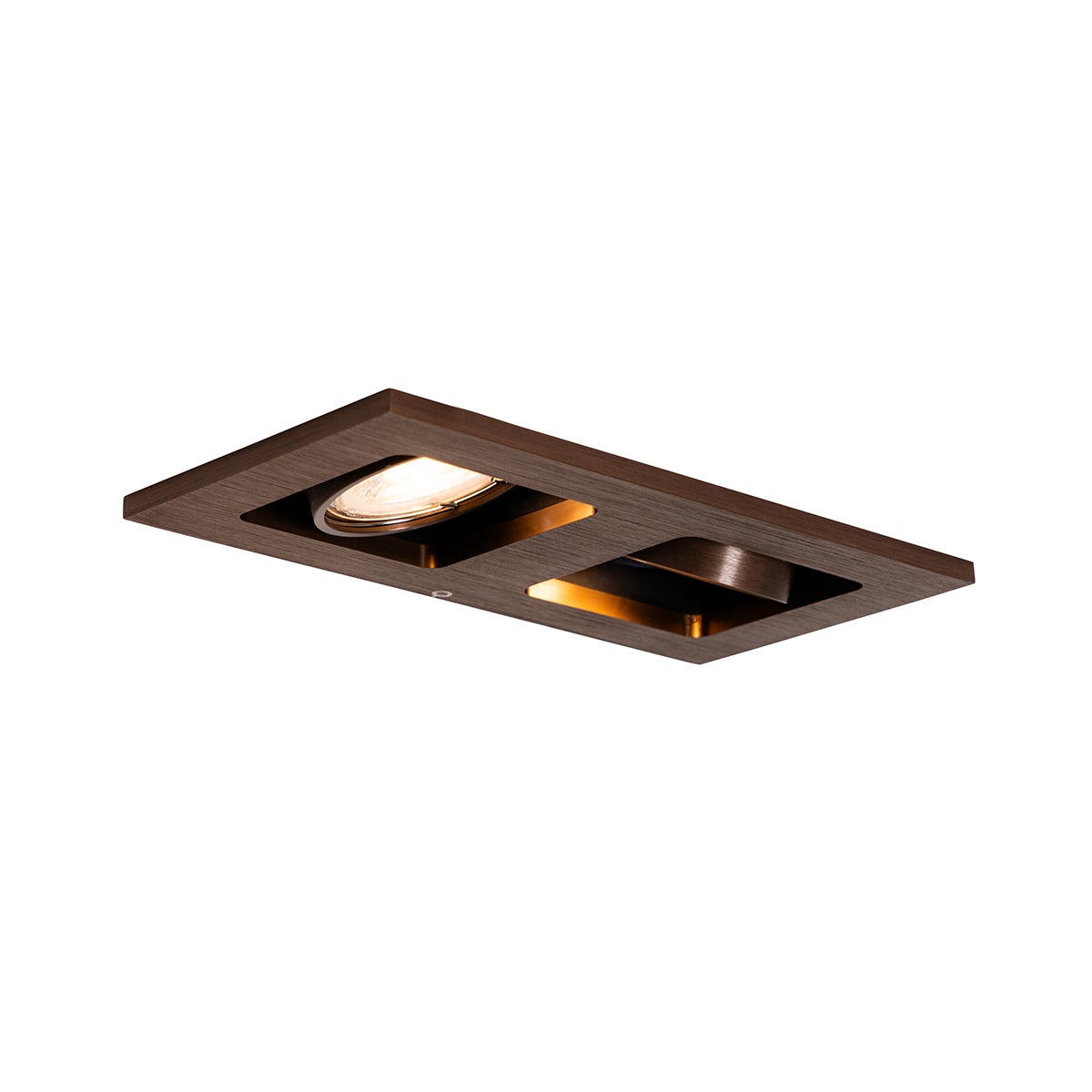 Set di 6 faretti da incasso rettangolari bronzo scuro a 2 luci regolabili - Qure - 5