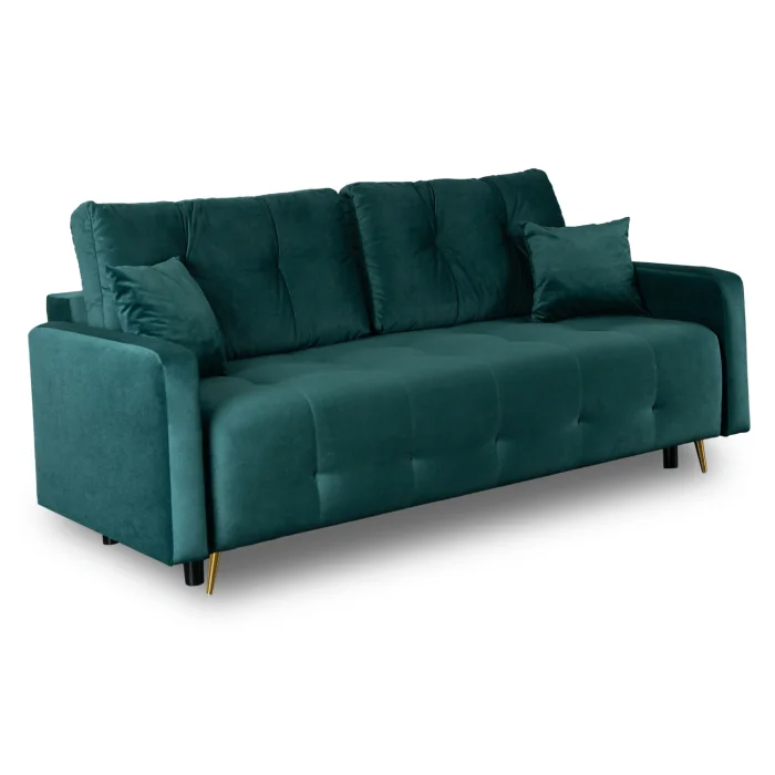 Wersalka Sofa Kanapa Rozkładana Z Funkcją Spania Dwuosobowa Zielona SEUL