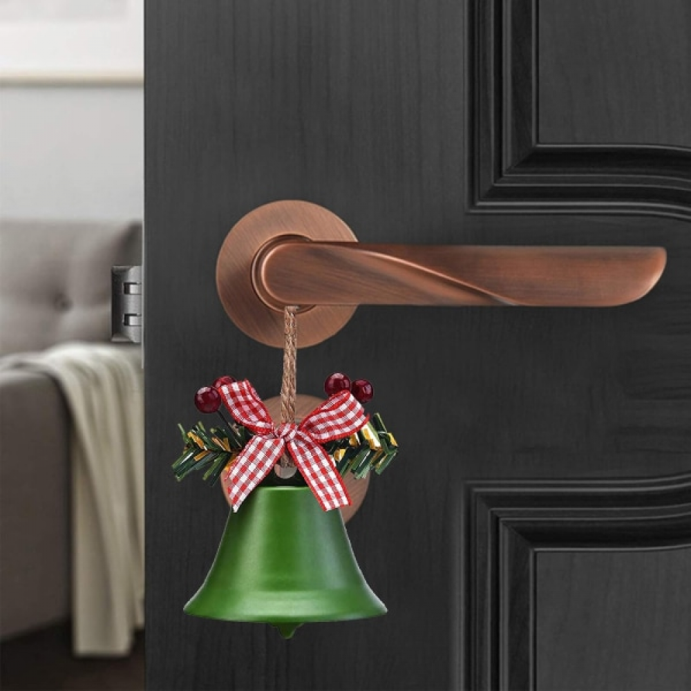 Décorations de carillons pour sapin de Noël en rouge, blanc, vert, pendentif carillons pour sapin de Noël avec houx - 4