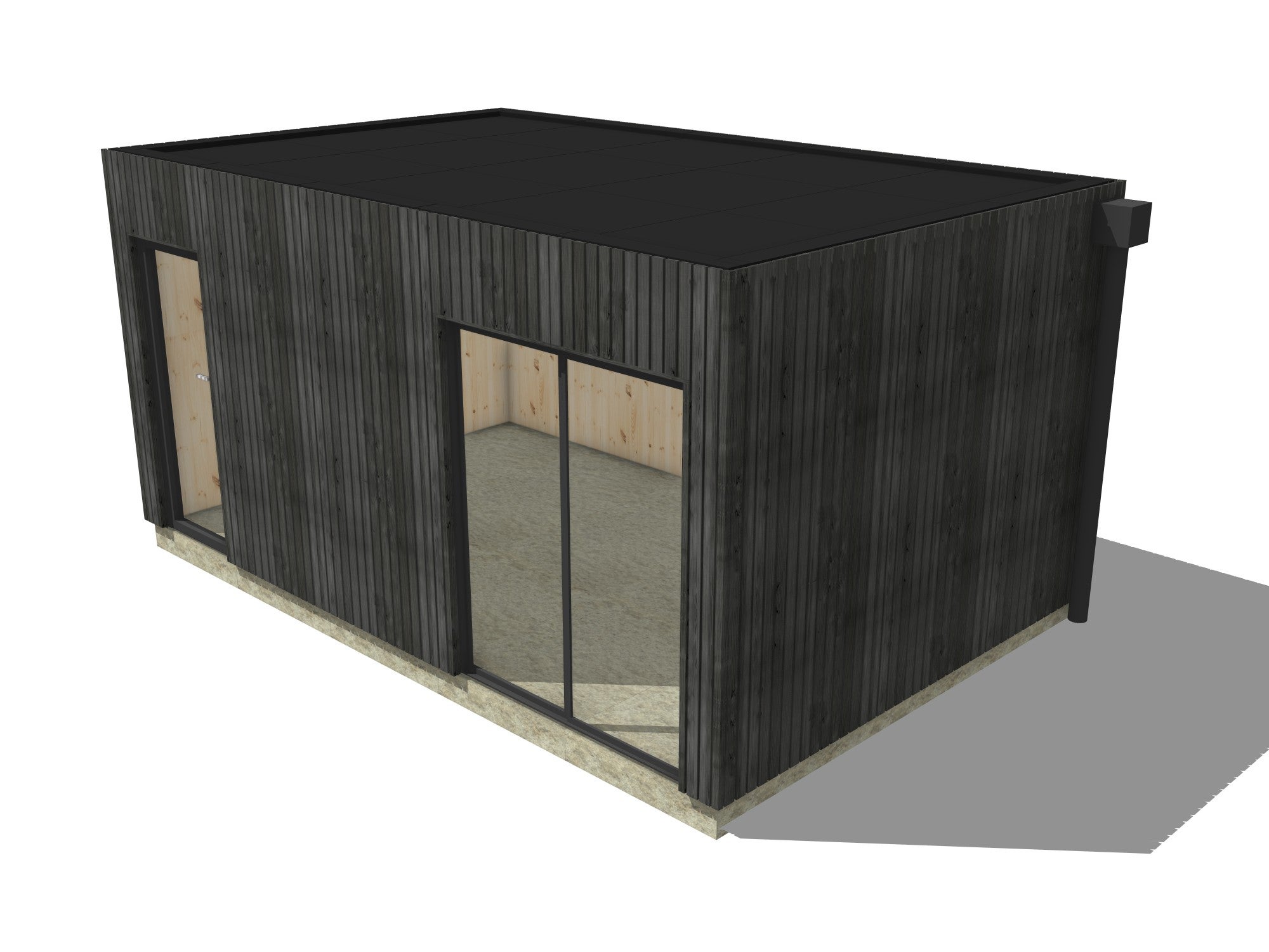Annexe de jardin à louer en bois 5,5 x 3,5 x 2,7 m / menuiseries alu k-line - 2