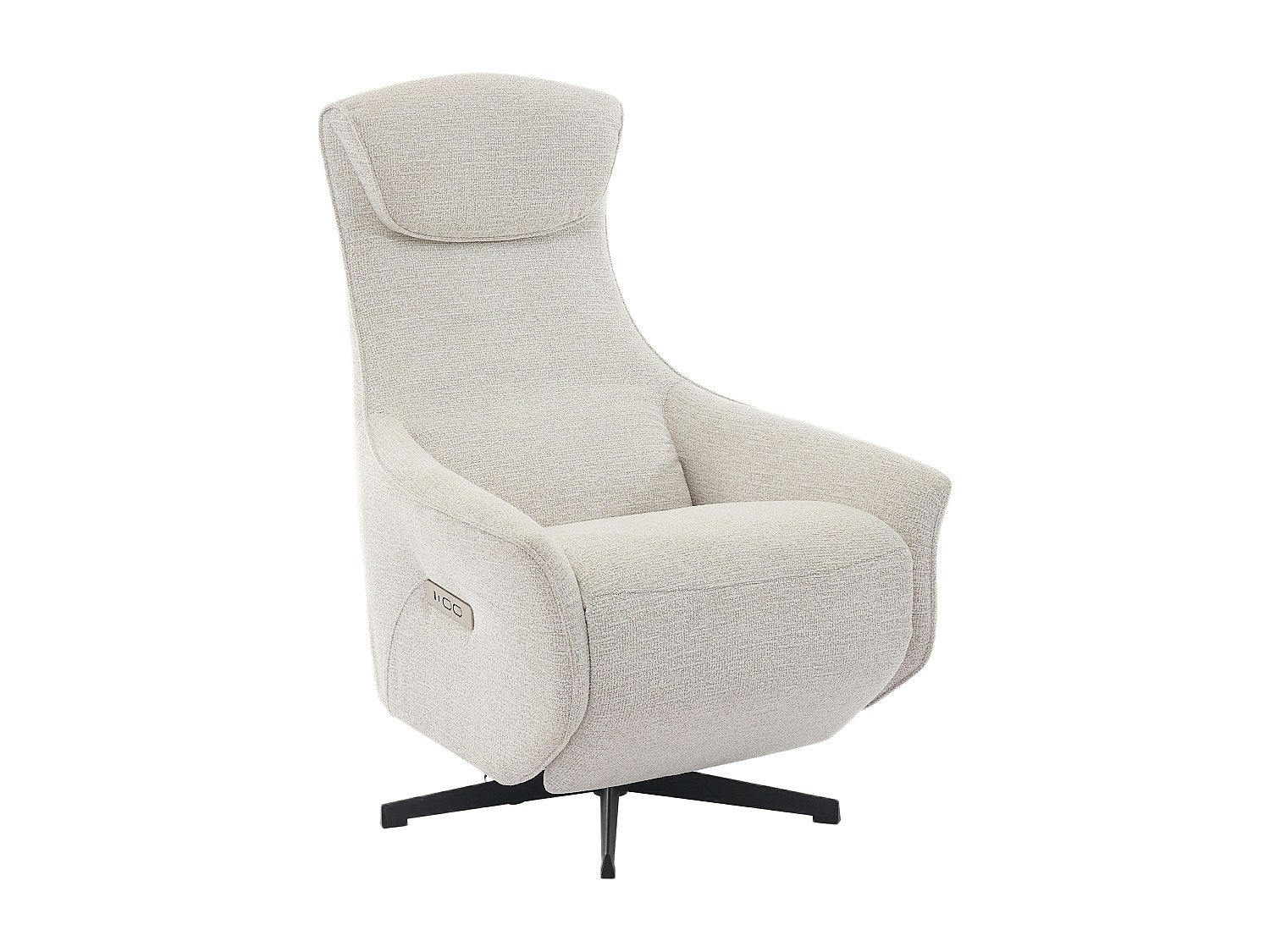 Fauteuil relax électrique en tissu texturé beige TASEMO - 4