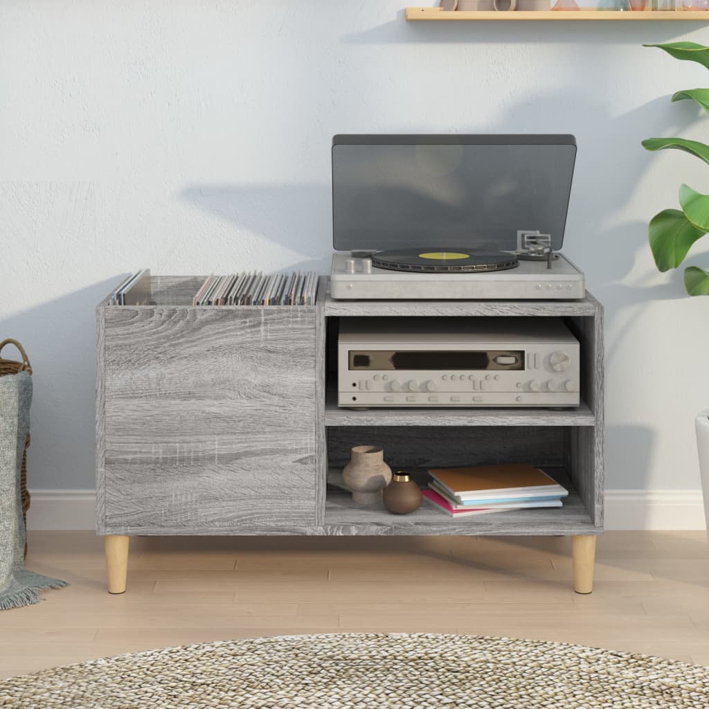 Armoire à disques gris 84,5x38x48 cm bois d'ingénierie - 3