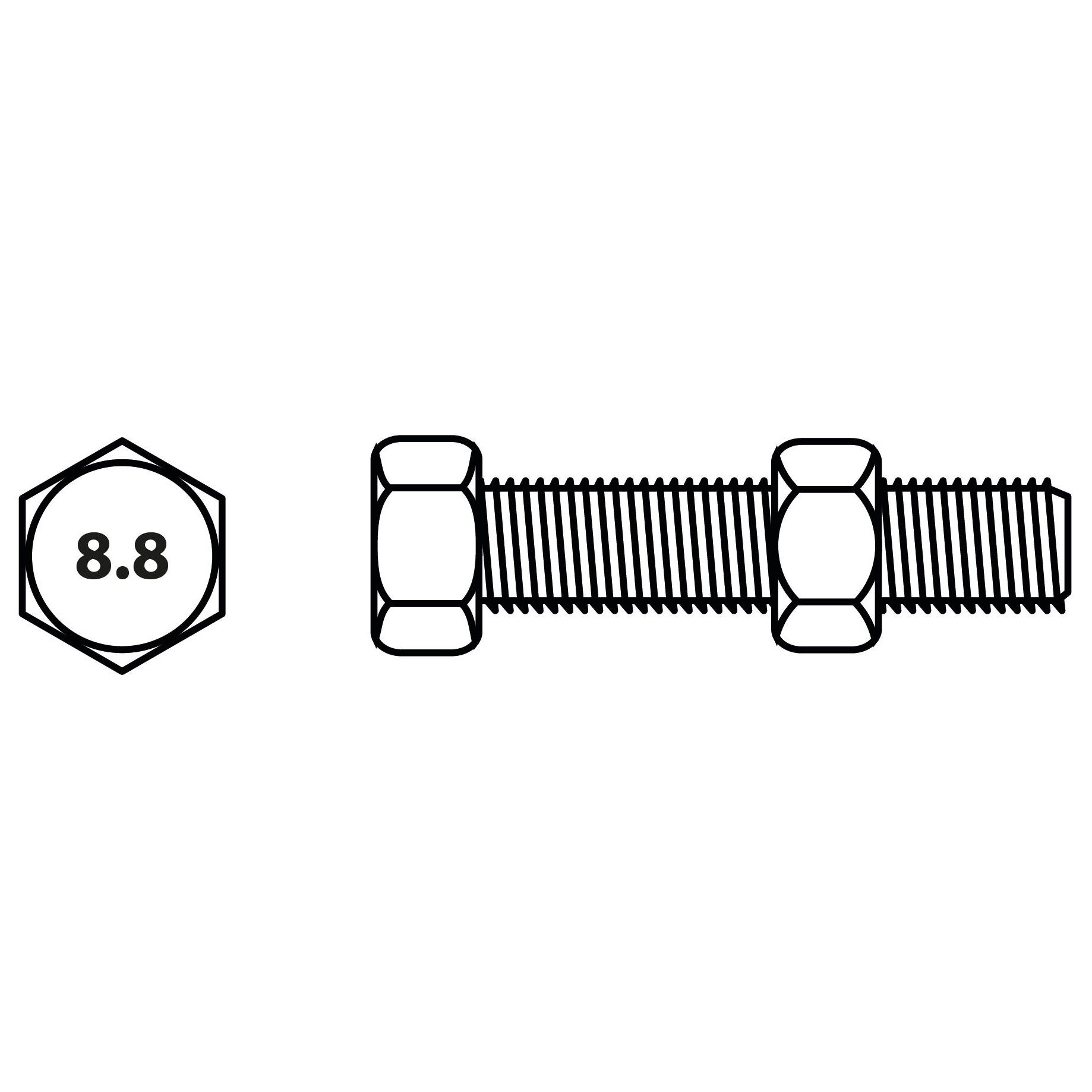 Boulon tete hexagonale Viswood acier zingue 10 60 mm lot de 3 - 2