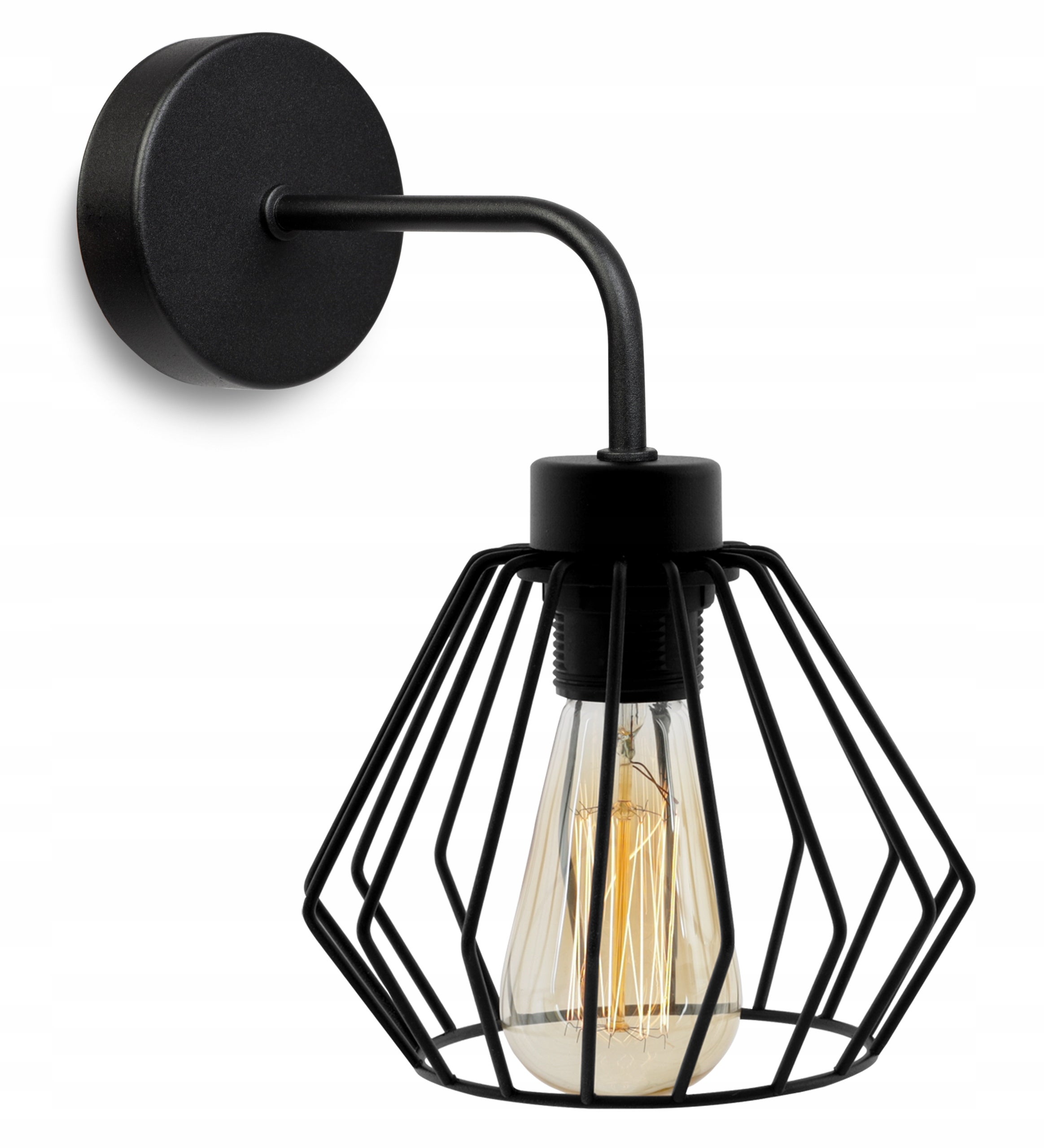Lampa kinkiet ścienny Nuvola classy 1xE27 klosz druciak czarny Light Home LH