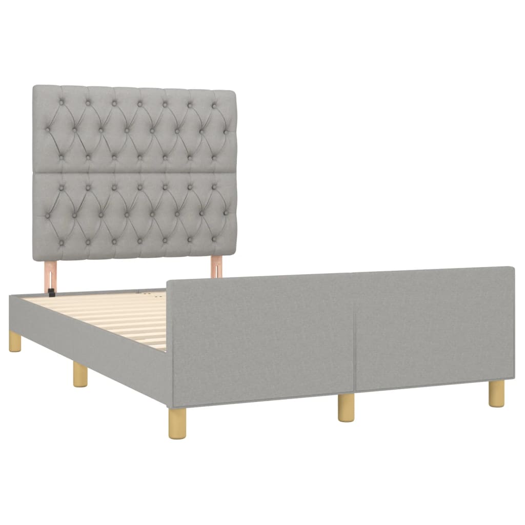Cadre de lit sans matelas, en tissu, gris clair, pour la chambre, 120 × 200 cm - 4