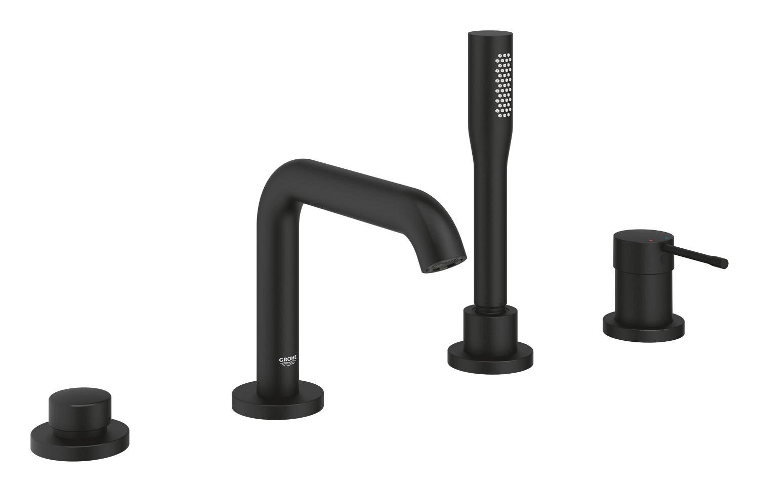 Baterie cada Grohe 25251KF1, Essence, incastrata, pe cada, set de dus, mat, negru