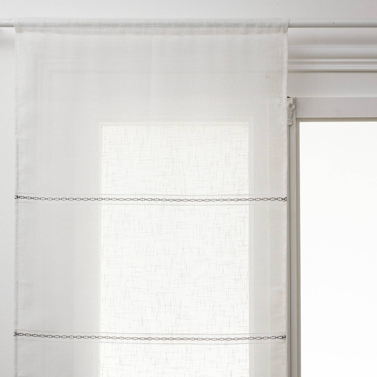 Lot De 2 Rideaux Voilages Atmosphera Moly Blanc - Dimensions 60x120cm, En Polyester, Pour Fenêtres Et Décoration