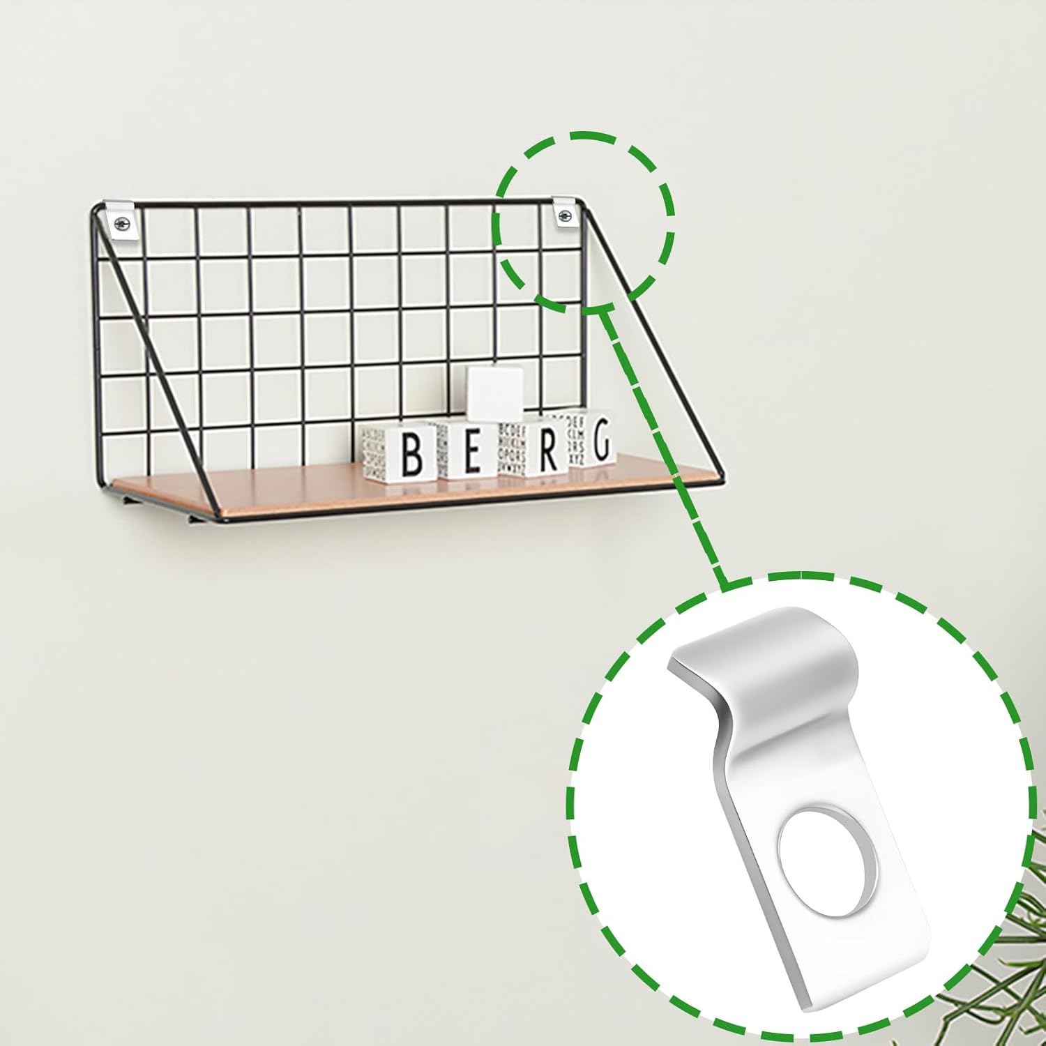 30 Pcs Fixation Grillage Rigide Sur Mur 5mm Attache Grillage Rigide Inoxydable Colliers de Serrage en U à Trou Unique Fixation Murale Grillage Rigide - 5