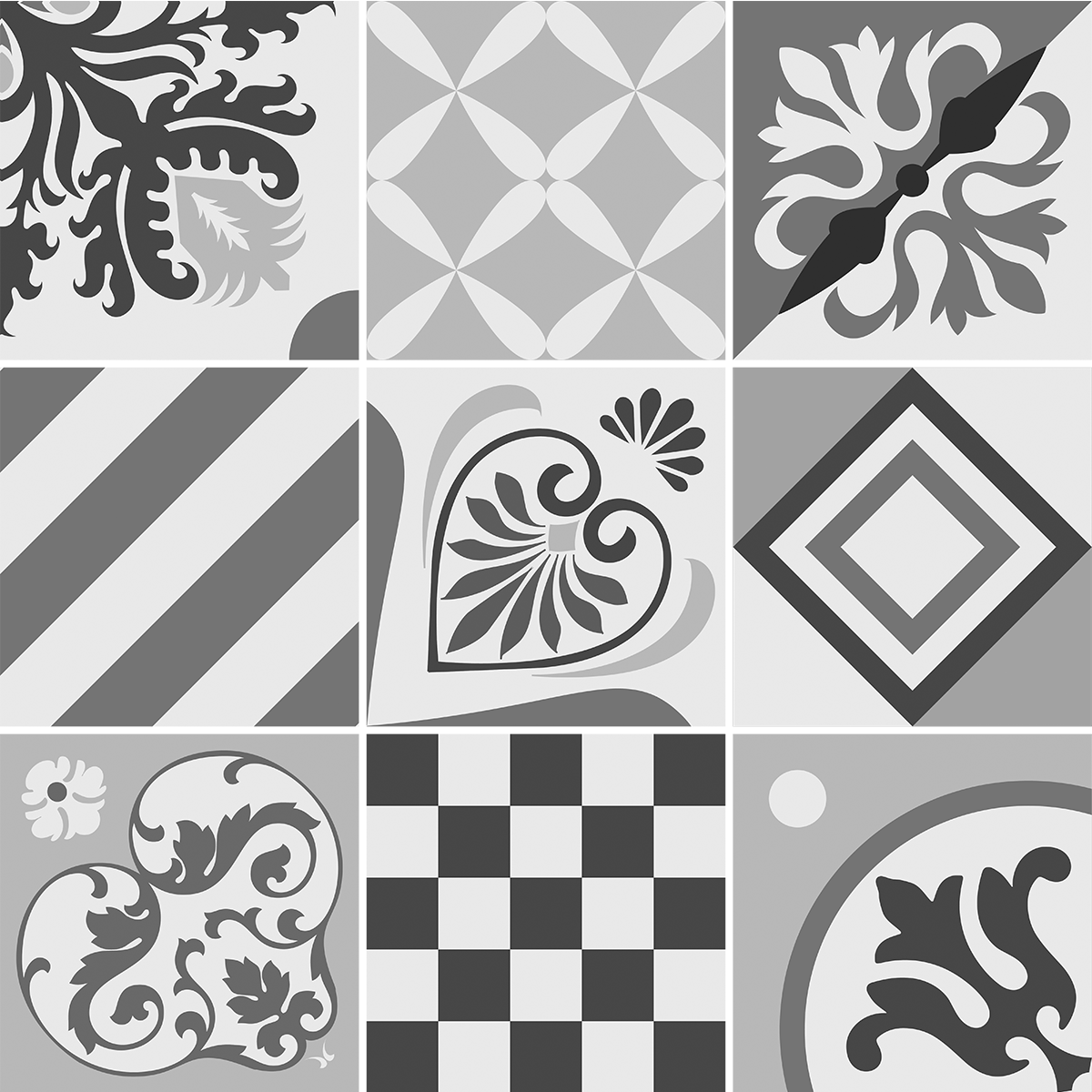 9 adesivi piastrelle di cemento azulejos ranlidla - Sticker adesivo - adesivi murali - 9stickers20x20cm - 2