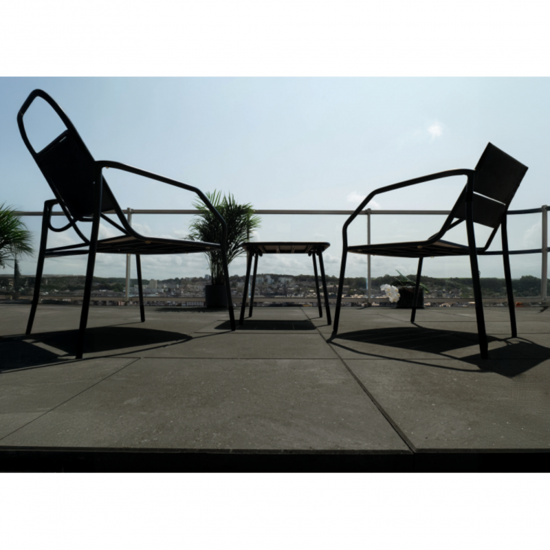 Dalle terrasse béton composite recyclé 50x50x3 cm - 7 kg : facile à poser - Gris anthracite - 2