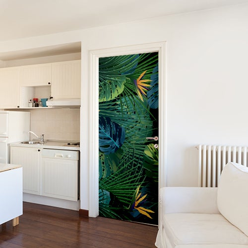 Pegatina de puerta, pegatina decorativa de la jungla para puertas excluidas en wsh, 204 cm x 83 cm