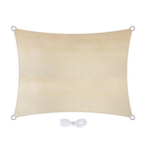 WOLTU Vela ombreggiante 4x4m in HDPE 180 g/m² Traspirante Tenda a Vela Parasole Quadrato Protezione Solare Respirante Anti UV Giardino Esterni Beige