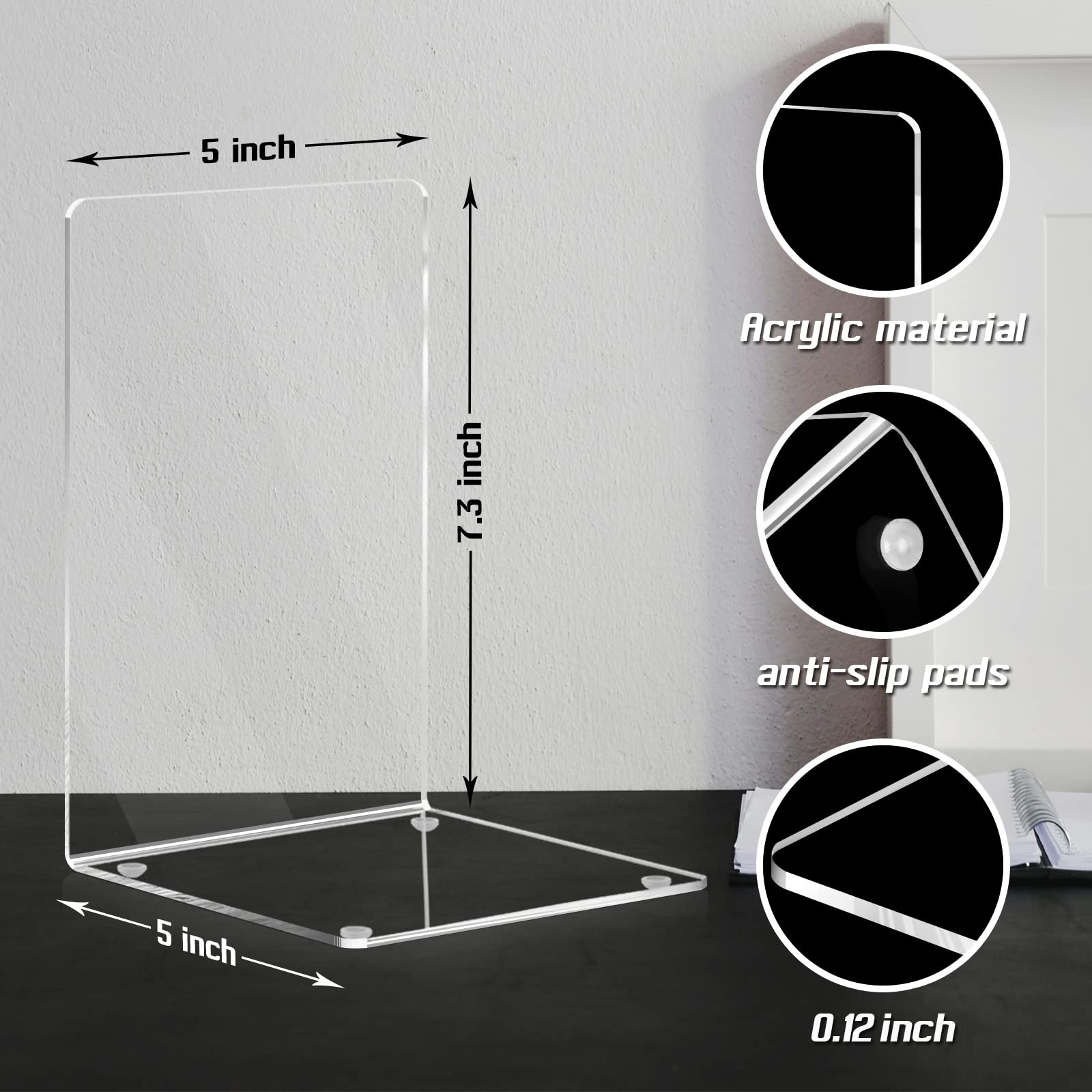 Serre-livres en acrylique transparent et réutilisable, paquet de 4 Transparent - 4
