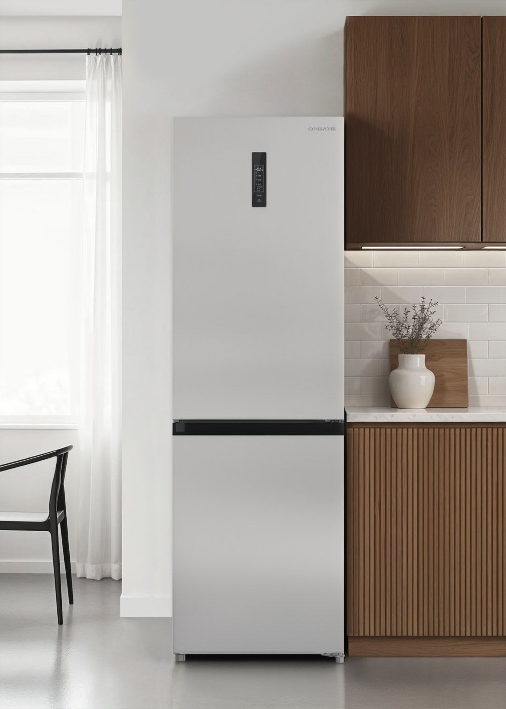 CREATE - FRIDGE STUDIO COMBI PRO 402 - Chłodziarko-zamrażarka 402 l No Frost z funkcją Space Pro i Care+ - Inox
