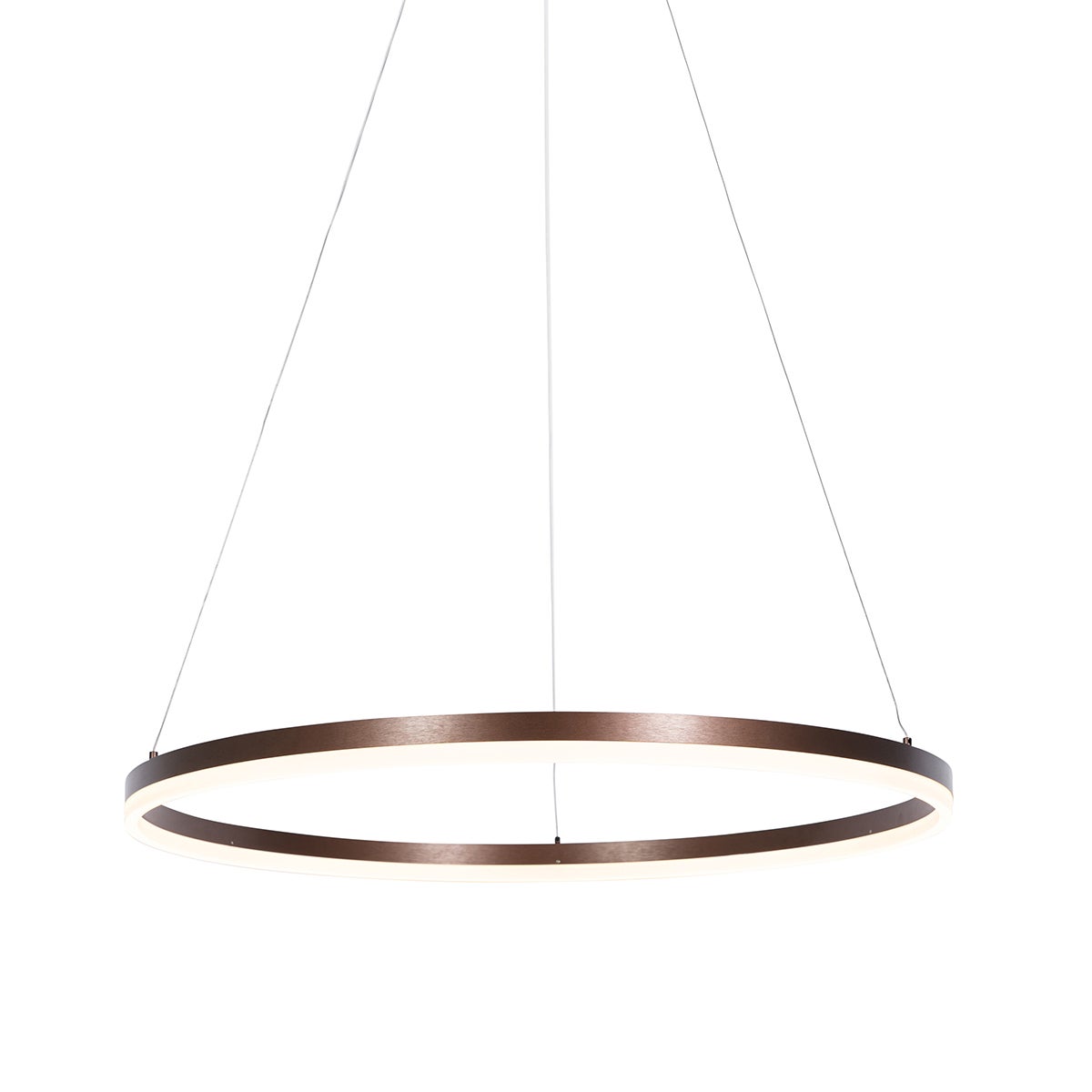 Lampa wisząca ciemnobrązowa 80 cm z LED o 3-stopniowym ściemnianiu - Anello