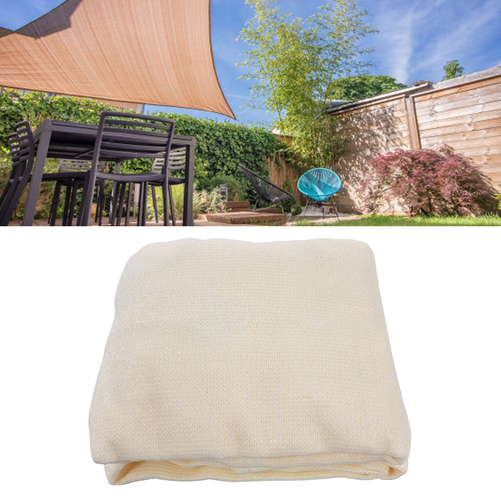 Toldo vela de sombra cuadrángulo 3x3 metros beige material hdpe a prueba de ultravioleta durable amplia aplicación toldo para patio